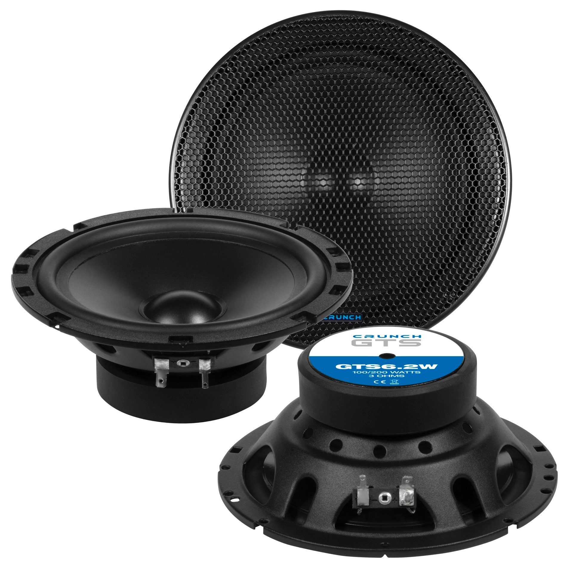 Crunch GTS6.2W 16,5cm Mitteltöner Kickbass TMT Lautsprecher GTS6.2W Auto-Lautsprecher