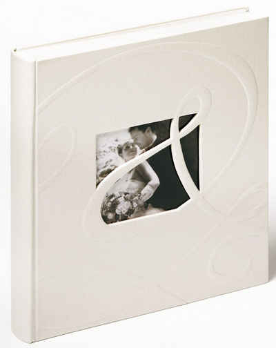 Walther Design Fotoalbum Hochzeitsalben Ti Amo, buchgebundenes Album, Leineneinband, Blindprägung, Formausstanzung