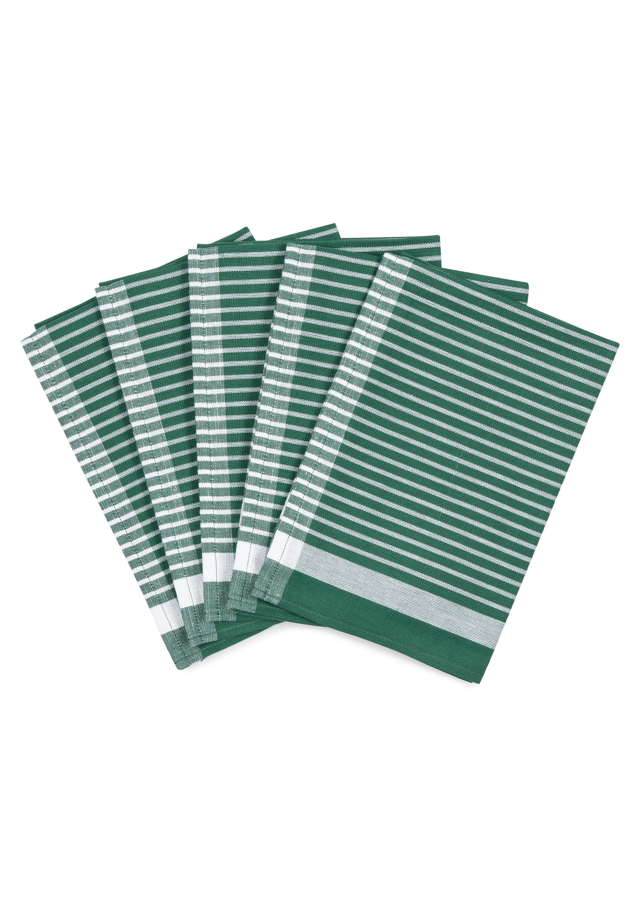 Strapazierfähig Grün ROSS (50 Set Geschirrtuch - (Spar-Set, Baumwolle Streifen, 5-tlg., 70cm), Halbleinen 5 X X Exclusiv - 5 im Geschirrtuch X - Geschirrtuch -