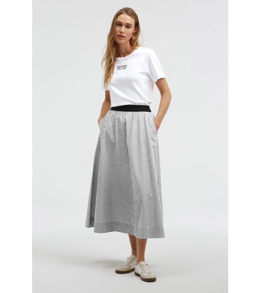 SENSES.THE LABEL Midirock FRE:JUS mit Streifen-Design mit Elastikbund