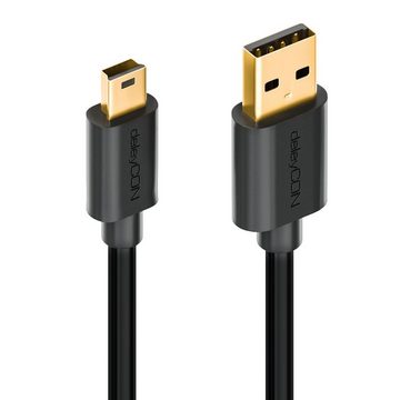deleyCON deleyCON 1m Mini USB 2.0 Datenkabel - USB A-Stecker zu Mini B-Stecker USB-Kabel