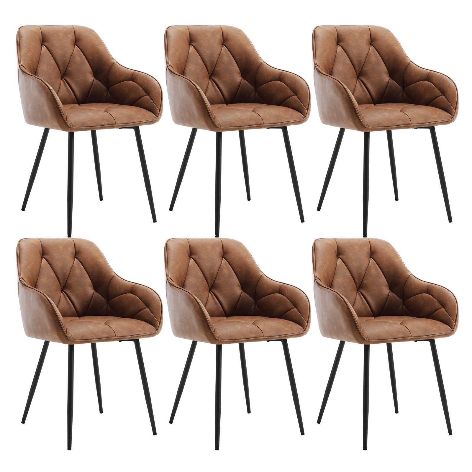 Woltu 4-Fußstuhl (Set, 6 St), Esszimmerstühle ergonomischer aus Kunstleder günstig online kaufen