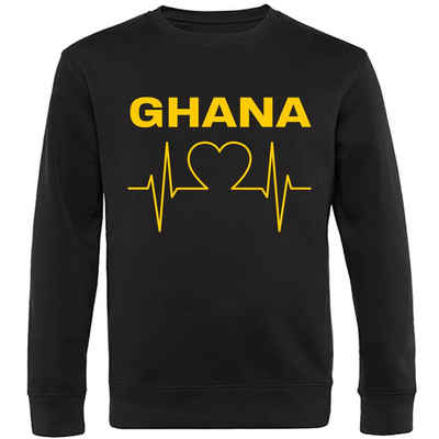 multifanshop Sweatshirt Ghana - Herzschlag - Pullover