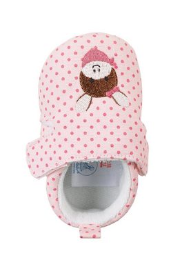 Sterntaler® Babykrabbelschuh Emmi Girl Krabbelschuh (1-tlg., Hausschuhe mit süßen Stickmotiven, Babyschuhe weich) Krabbelschuhe Baby mit Klettverschluss, Babyschuh aus Baumwolle