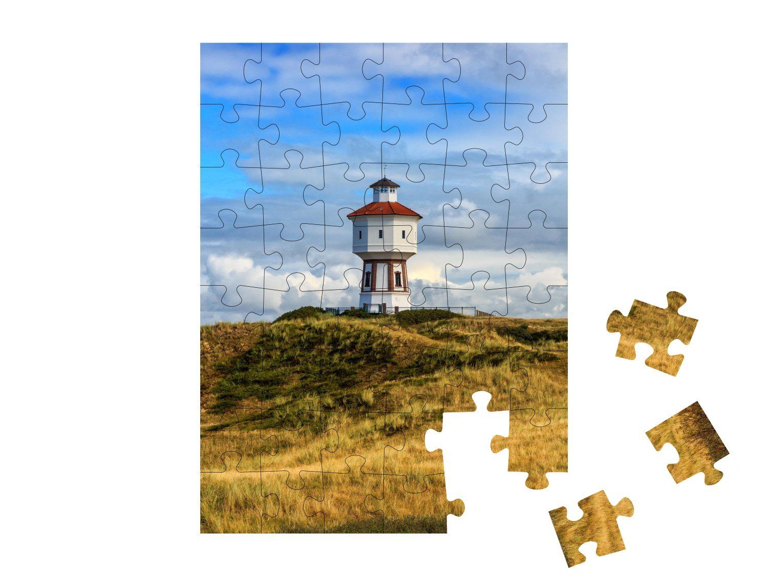 puzzleYOU Puzzle Leuchtturm auf der Insel Langeoog, Niedersachsen, 48  Puzzleteile, puzzleYOU-Kollektionen