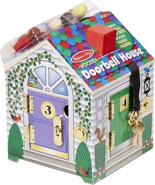 Melissa & Doug Puppenhaus Türklingelhaus Puppenhaus aus Holz mit Türklingelgeräuschen, (mit Türklingelgeräuschen-tlg)