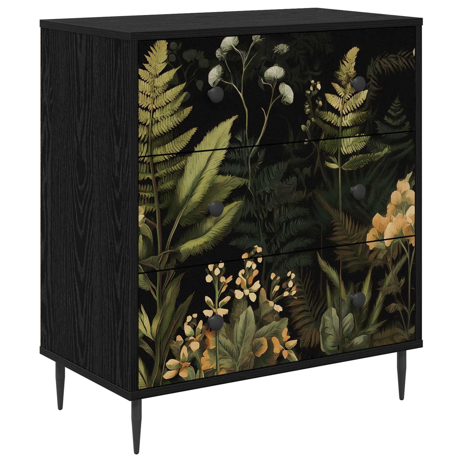 vidaXL Kommode 66 x 36,5 x 76 cm Kommode Schubladenschrank Sideboard RHENEN Dschungel