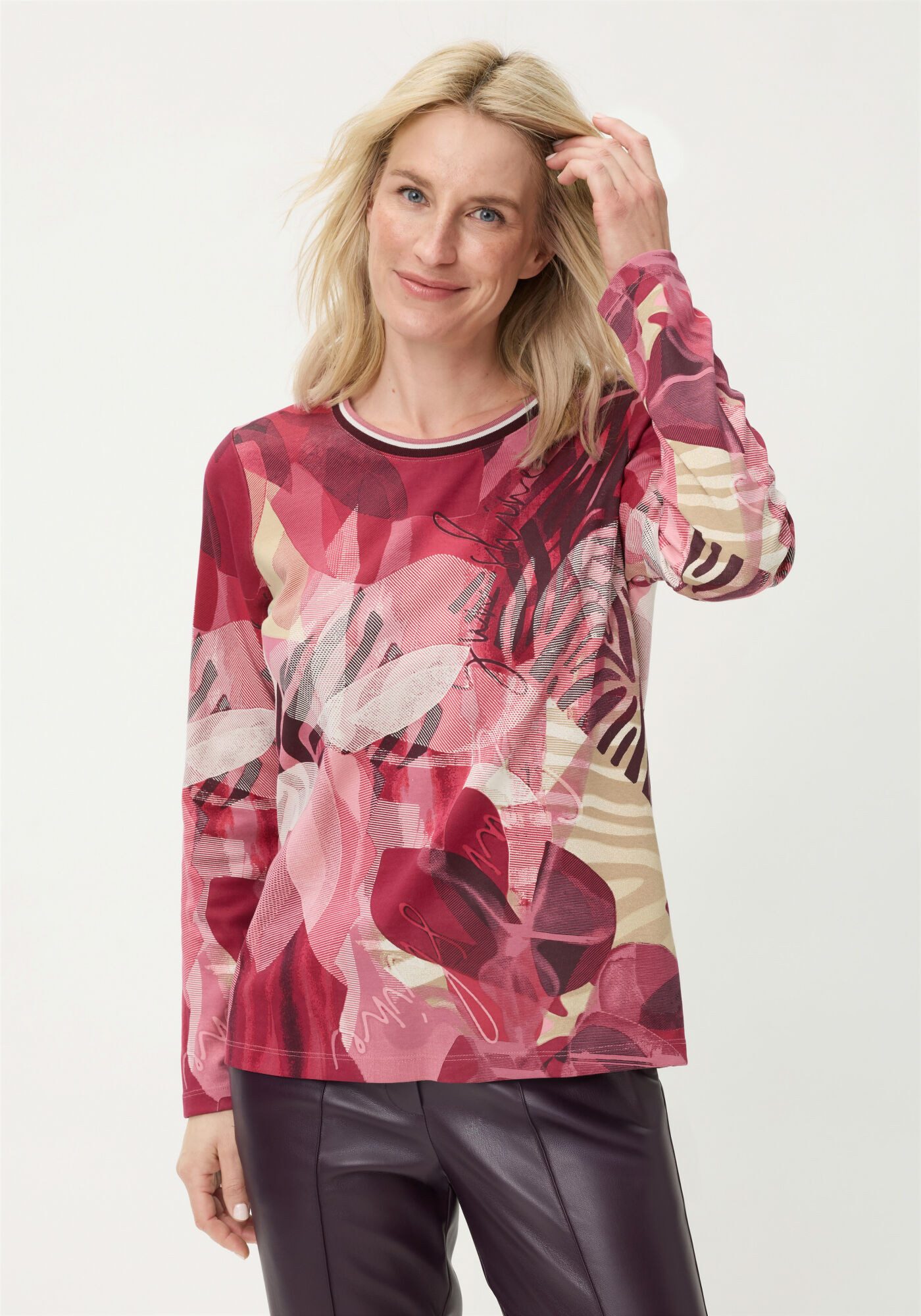 Olsen Langarmshirt (1-tlg) mit Rundhalsausschnitt