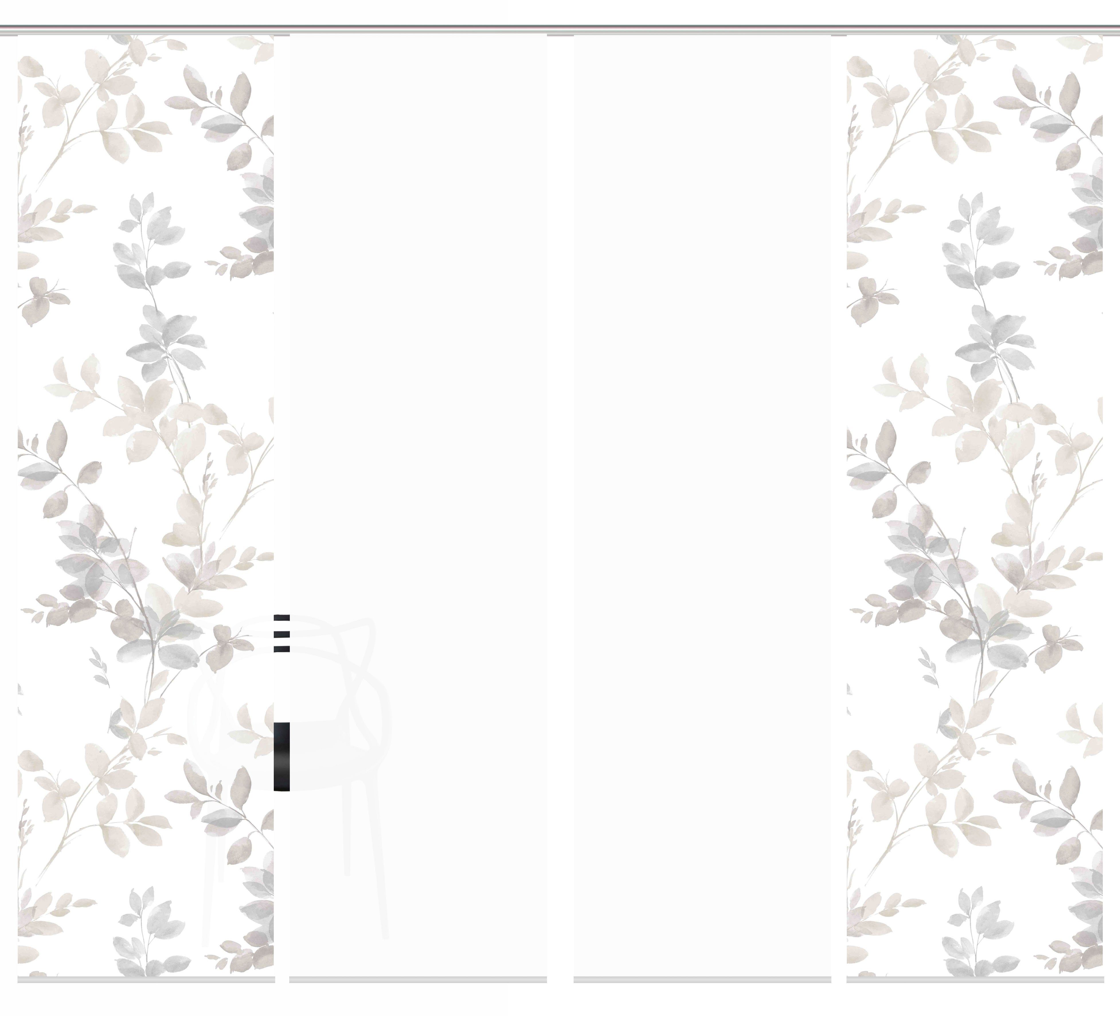 HOME WOHNIDEEN Schiebegardine 4er SET (4 St), Paneelwagen, blickdicht, Schiebevorhang Digidruck 4er Set AYLA