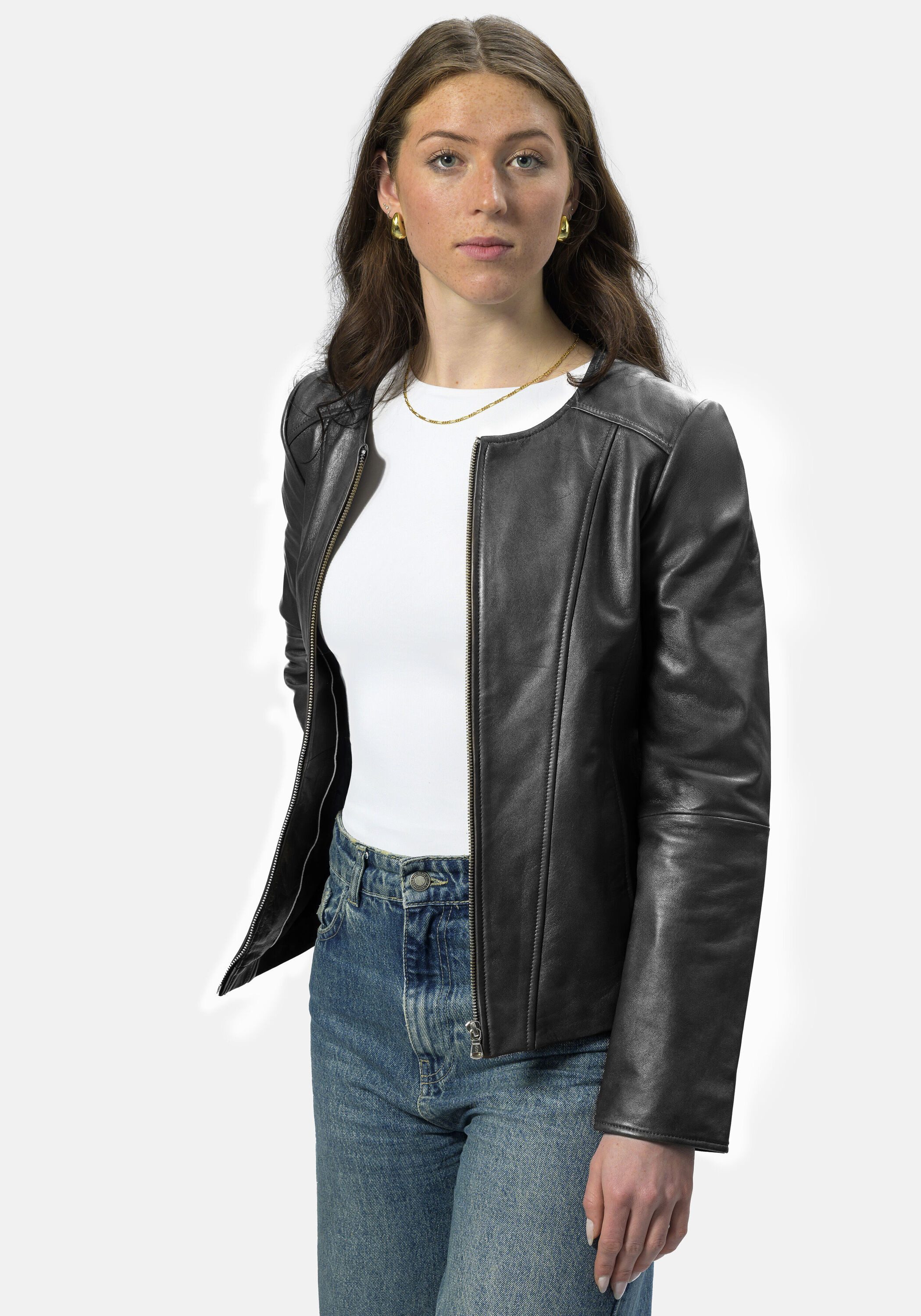 18N62 18N62 Lederjacke NEGIVETTE (1-St) aus weichem Leder