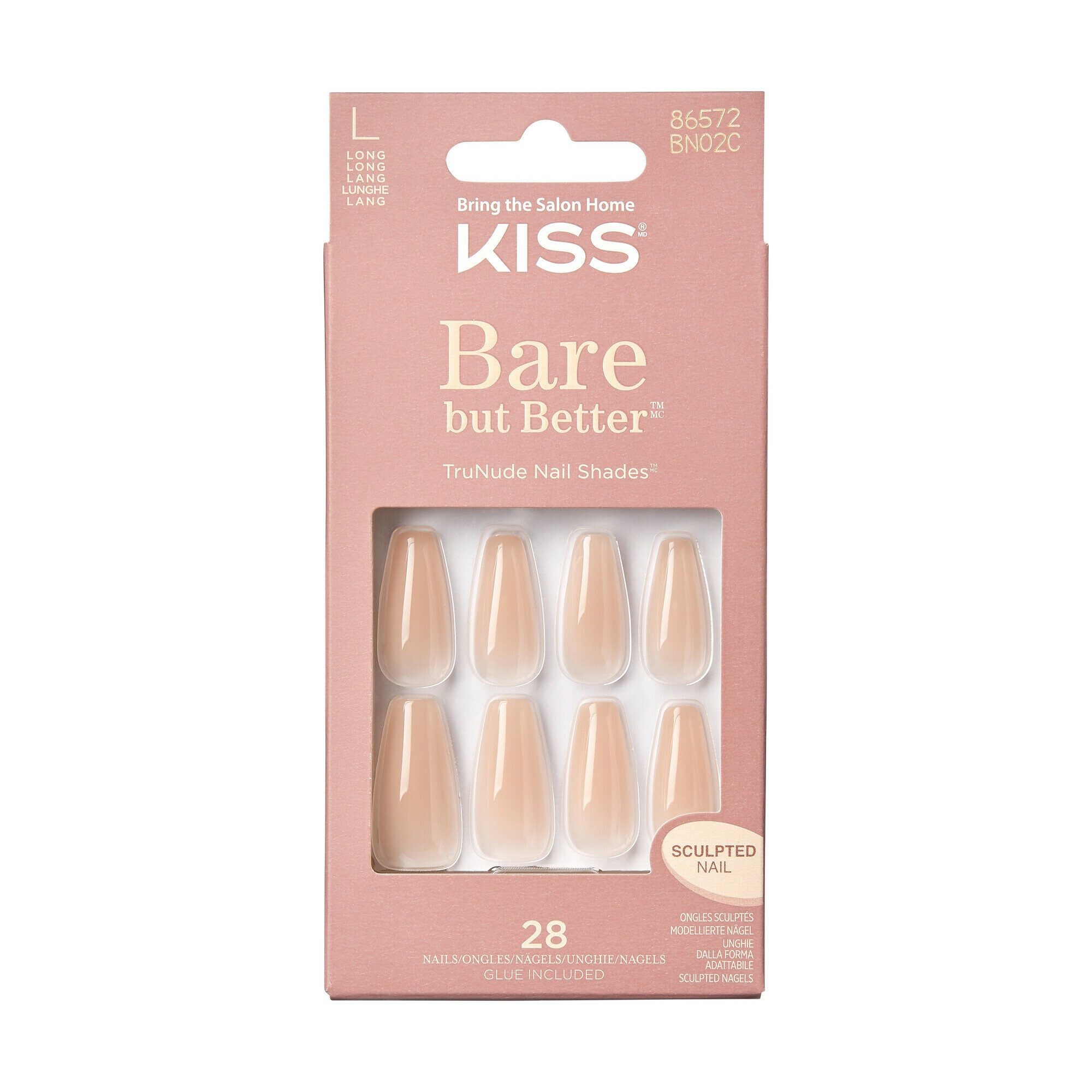 Kiss Nageldesign Zubehör Klebenägel Bare but Better Nails - Hautfarbe Drama 28 Stück