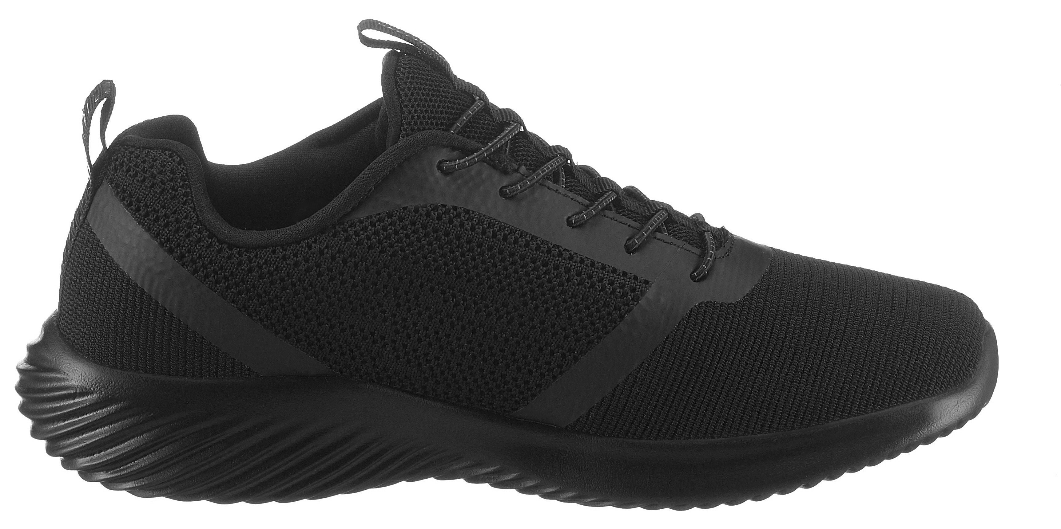 schwarz leichter BOUNDER Skechers mit Slip-On Laufsohle Sneaker