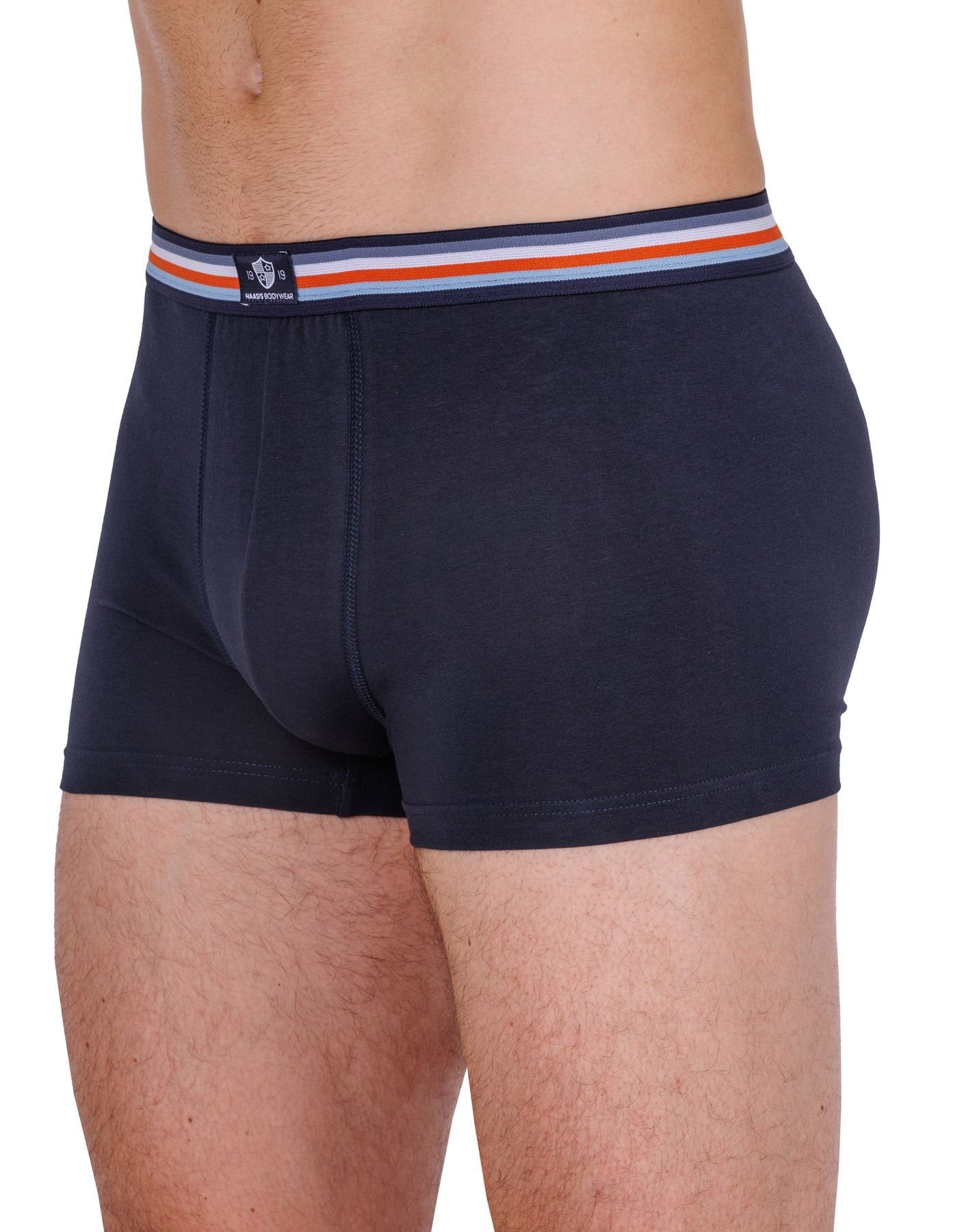 3er HAASIS Optimale Pants Pack) 1919 3-St., pflegeleicht, Passform, 77384413-navy/poseidon/stahl Herren hautsympatisch Bodywear formbeständig, (Packung, Pants Retro