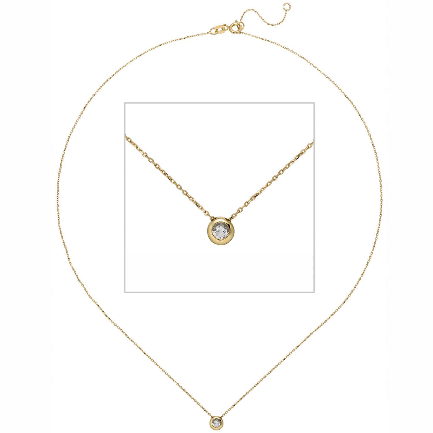 Schmuck Krone Goldkette Solitär Collier aus günstig online kaufen