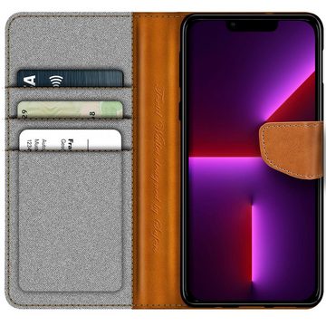 CoolGadget Handyhülle Denim Schutzhülle Flip Case für Apple iPhone 13 Pro Max 6,7 Zoll, Book Cover Handy Tasche Hülle für iPhone 13 Pro Max Klapphülle