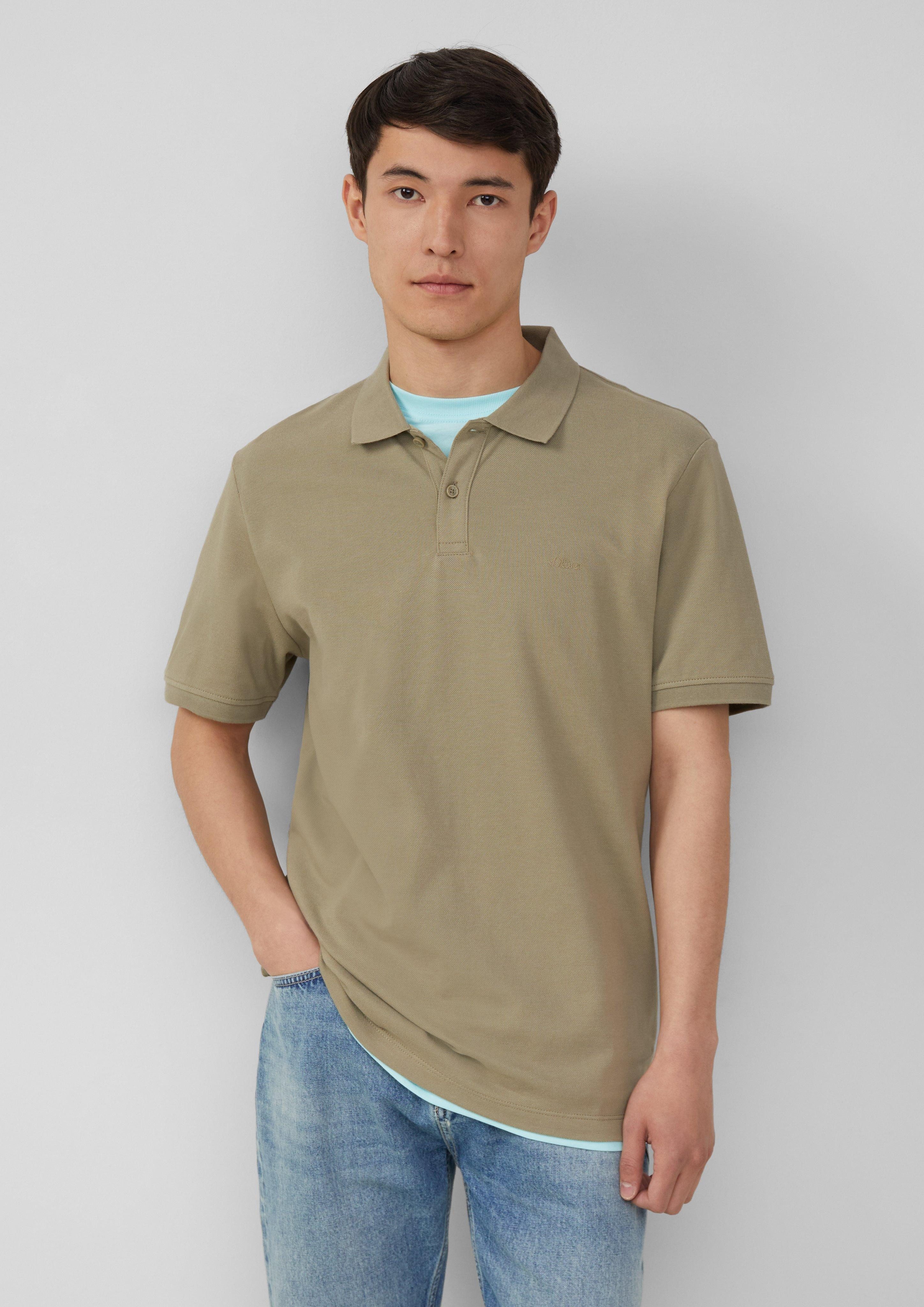 s.Oliver Kurzarmshirt Poloshirt aus Baumwollpiqué Logo günstig online kaufen