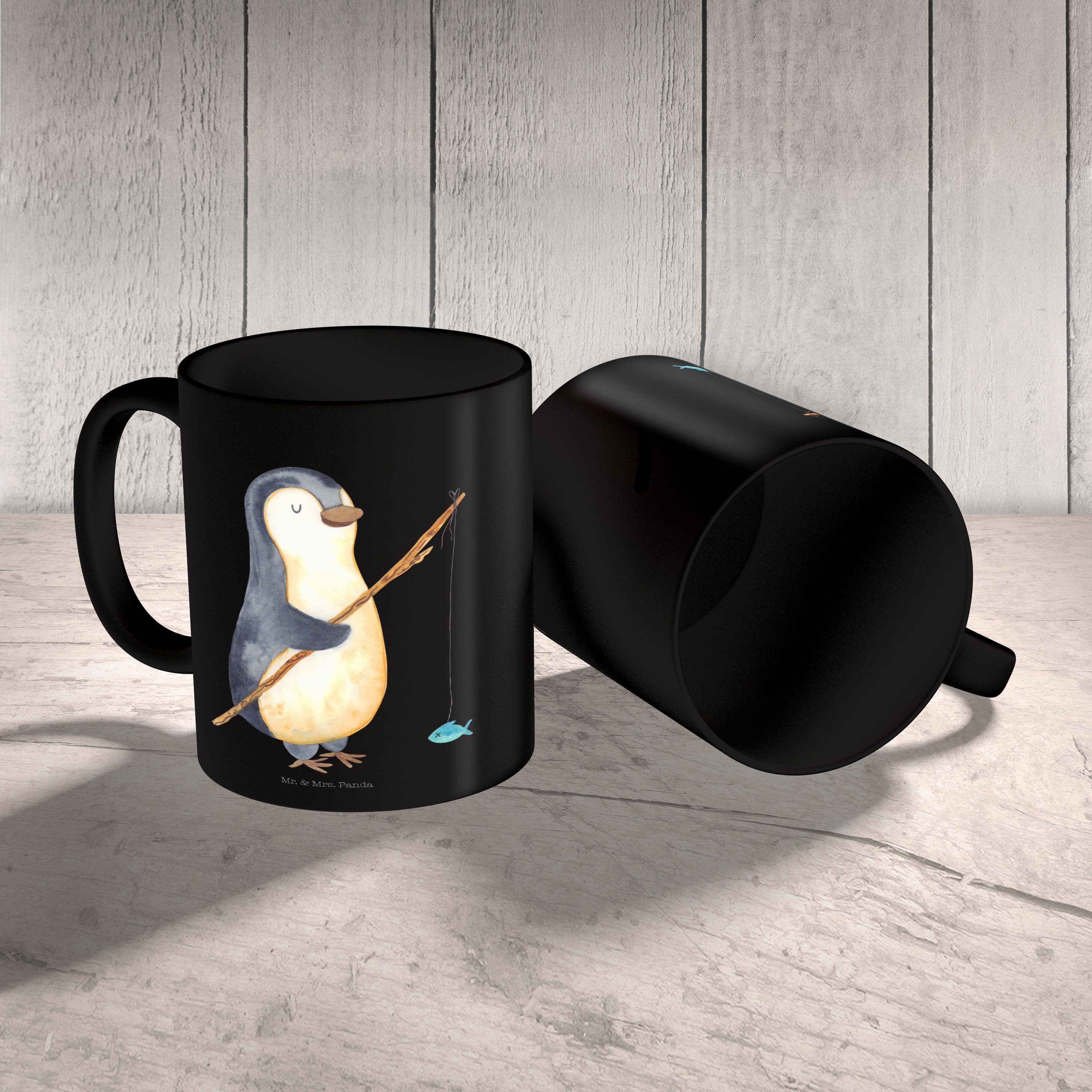 Panda - Tagträume, Schwarz Geschenk, Angler Büro Tasse, - Keramik Pinguin Schwarz Seevogel, & Tasse Mrs. Mr.