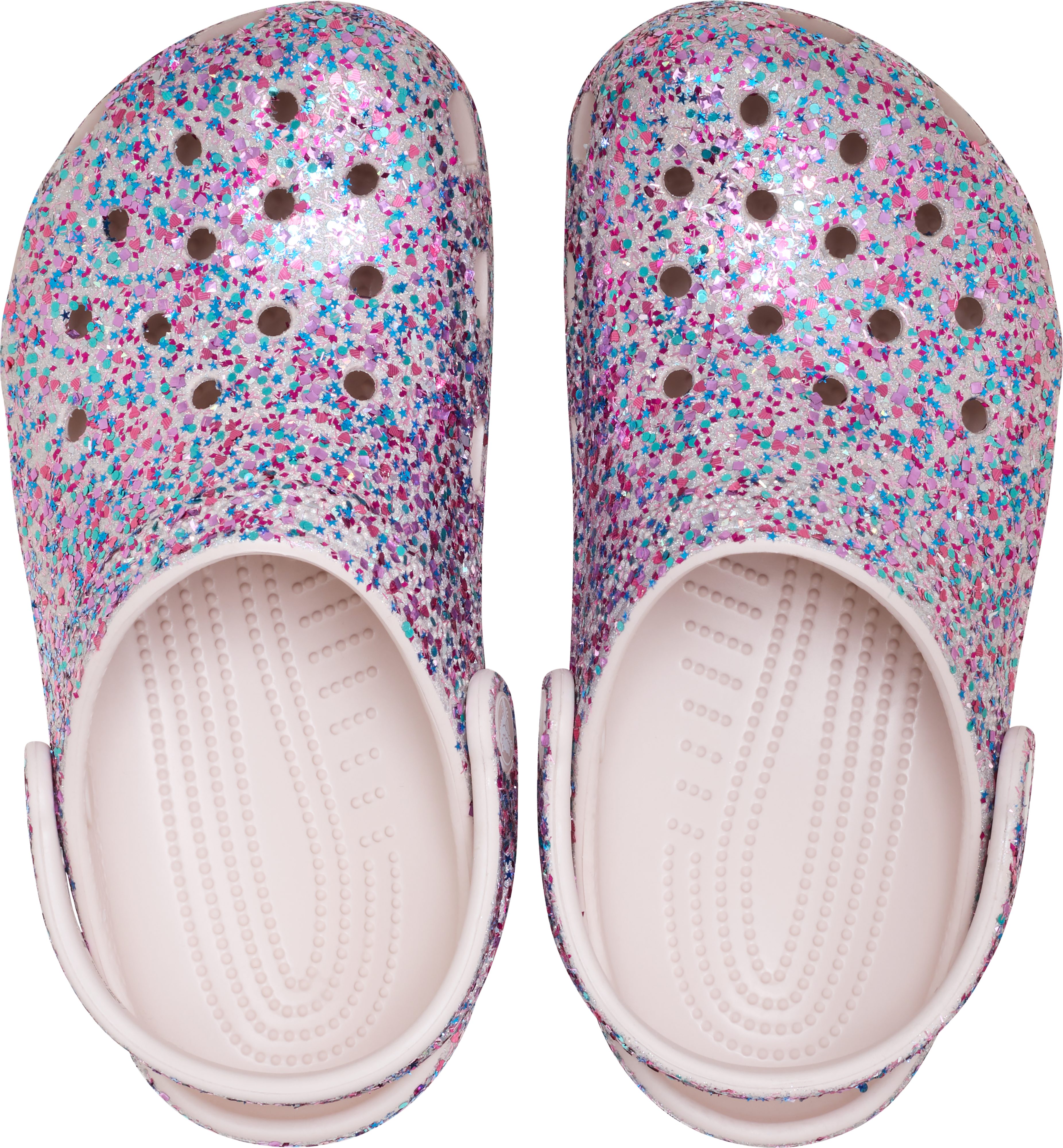 Crocs Classic Fleece Lined Clog K Clog Schlupfschuh, Hausschuh mit schwenkbarem Fersenriemen, Glitter-Optik – Bild 4 von 4
