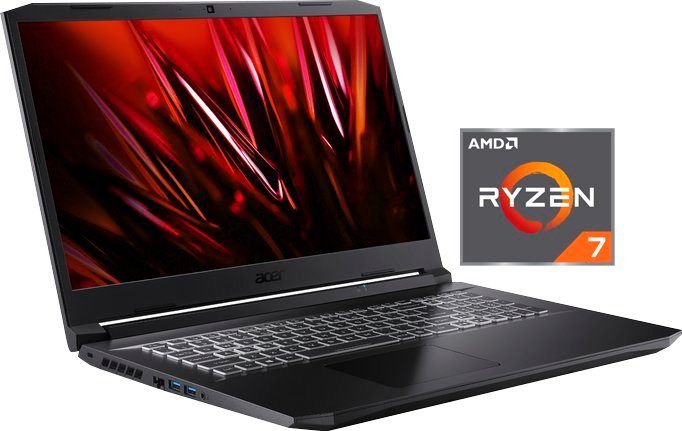 Acer Nitro 5 AN517-41-R2FK Notebook (43,94 cm/17,3 Zoll, AMD Ryzen 7 5800H,  GeForce RTX 3060, 1000 GB SSD)