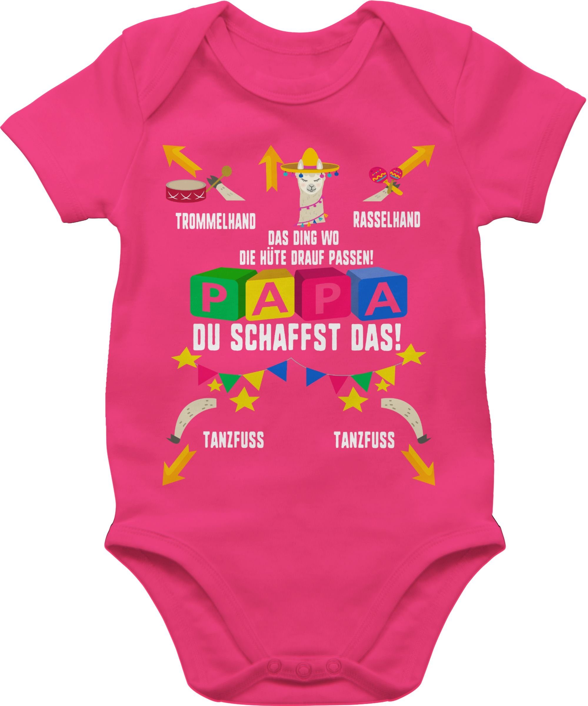 Japanische Handwerkskunst Shirtracer Shirtbody Papa du schaffst 3 Mädchen Junge Strampler Fuchsia Baby & Lama das