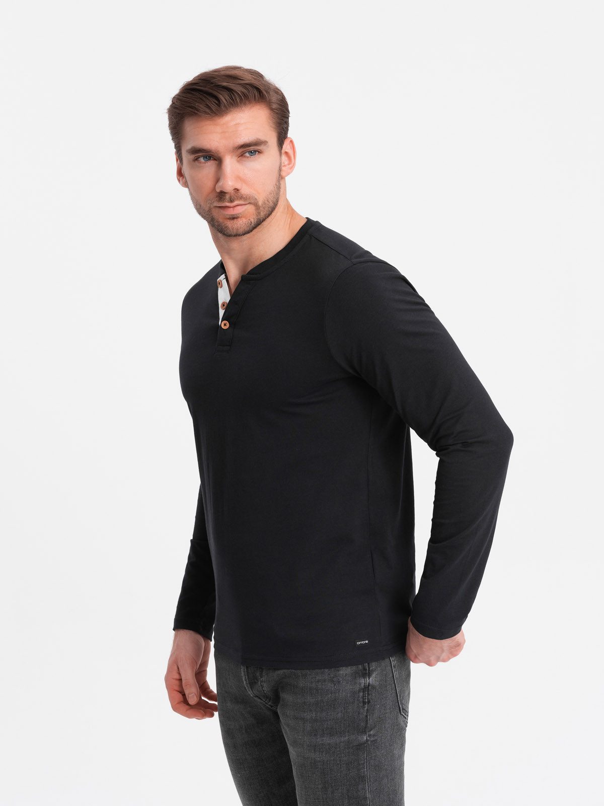 OMBRE Longsleeve Herren Longsleeve mit Knöpfen günstig online kaufen