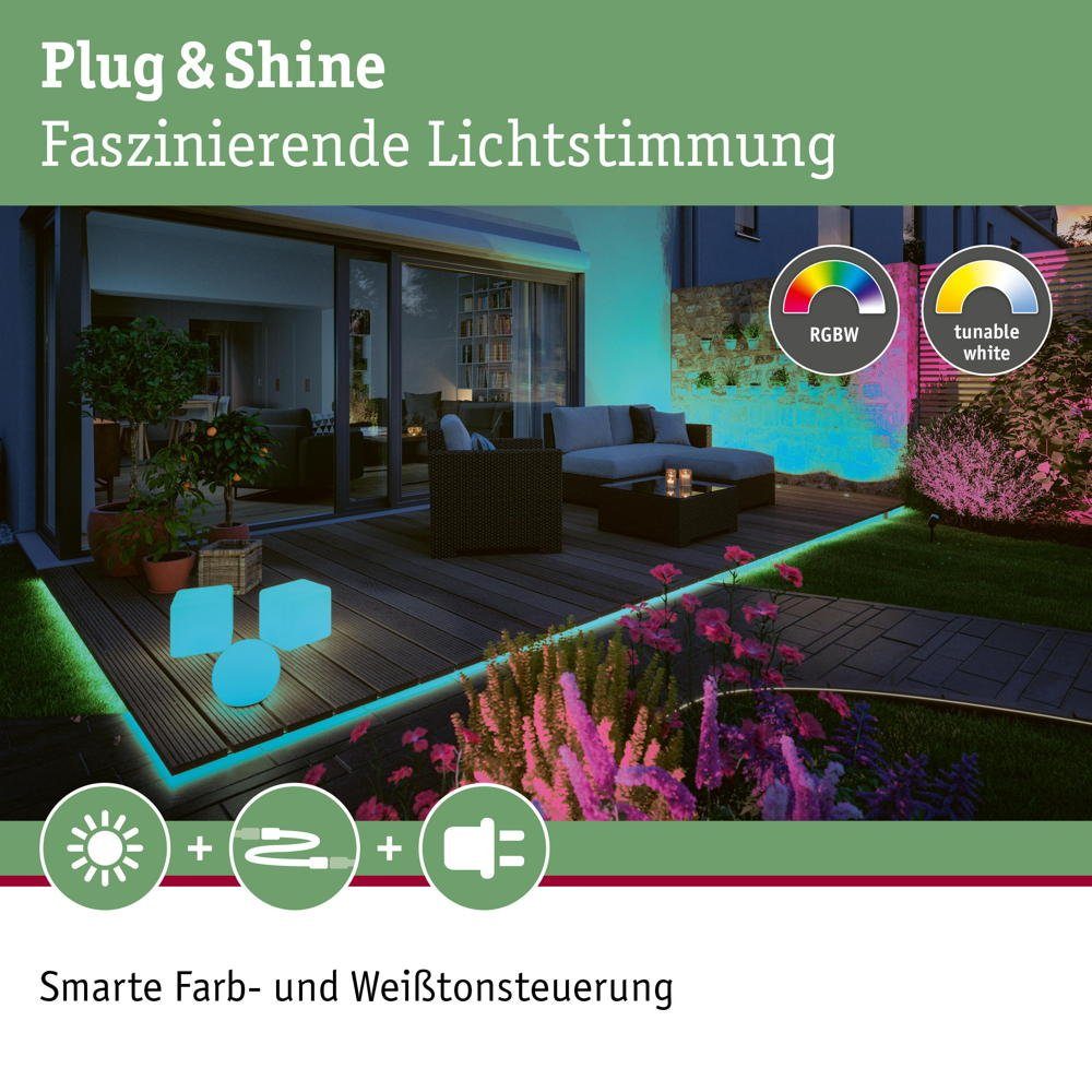 Paulmann Gartenleuchte Plug & Shine LED verbaut, Leuchtmittel Streifen 2600lm enthalten: LED, fest IP67, Weiß in Angabe, LED Smart keine Strip warmweiss, 22W Ja, Home Light RGBW