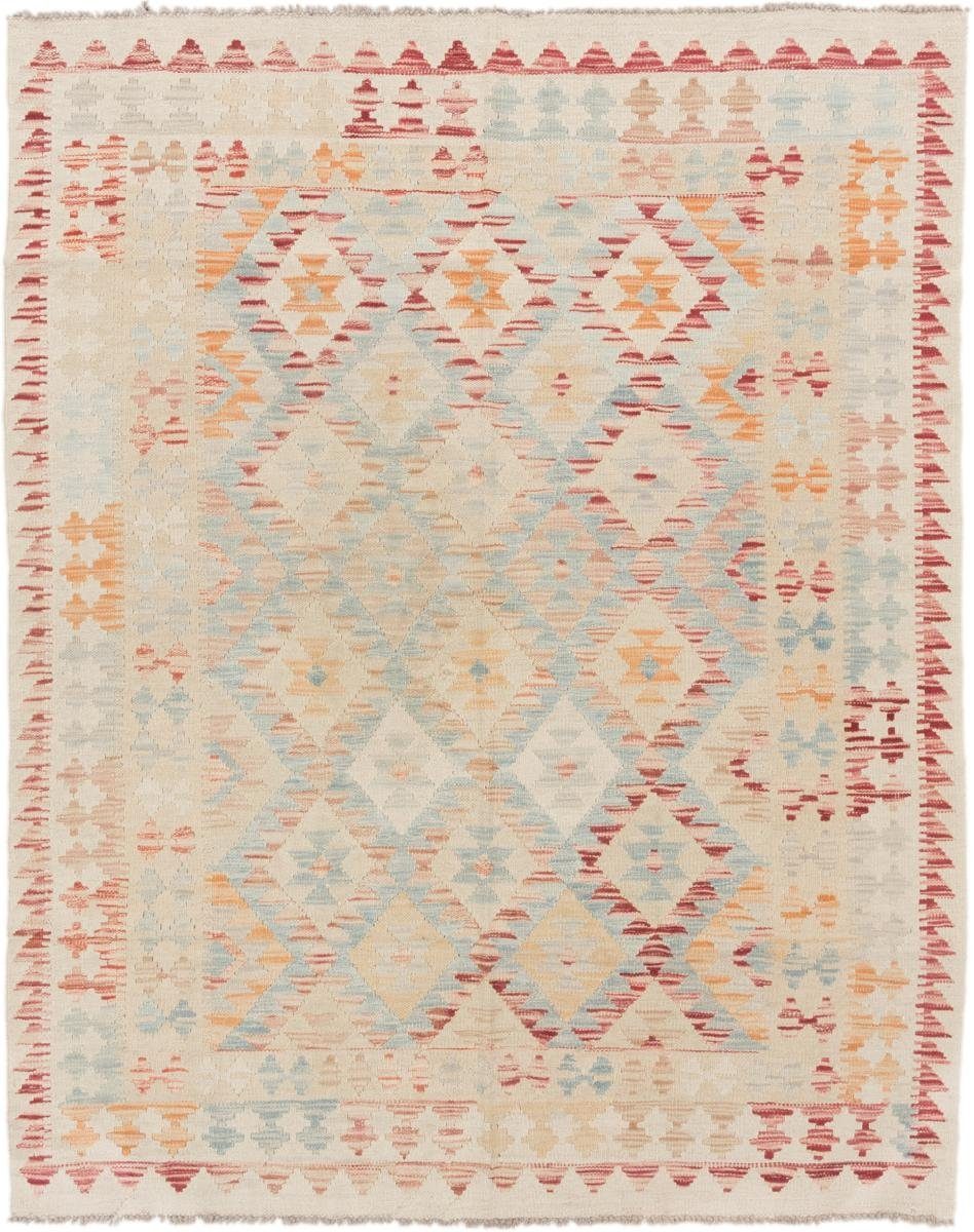 Orientteppich Kelim Afghan 154x193 Handgewebter Orientteppich, Nain Trading, rechteckig, Höhe: 3 mm