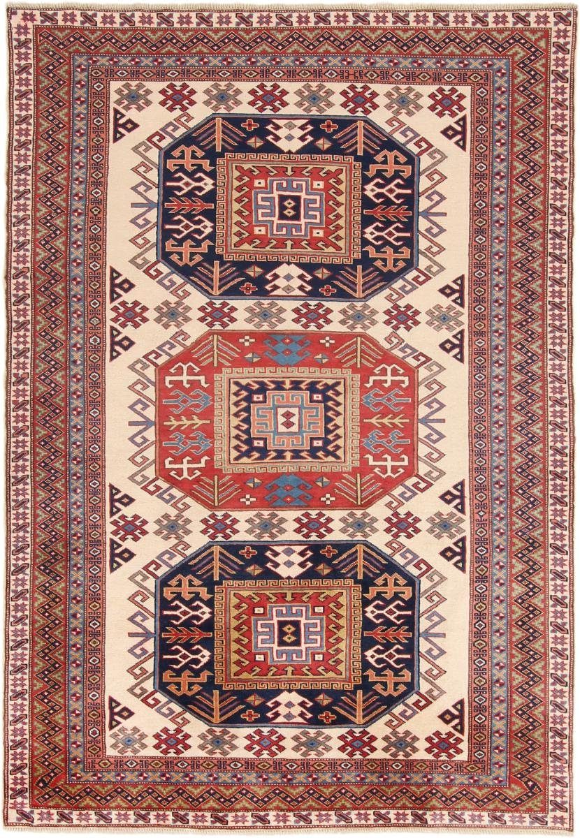 Orientteppich Super Kazak 124x181 Handgeknüpfter Orientteppich, Nain Trading, rechteckig, Höhe: 5 mm