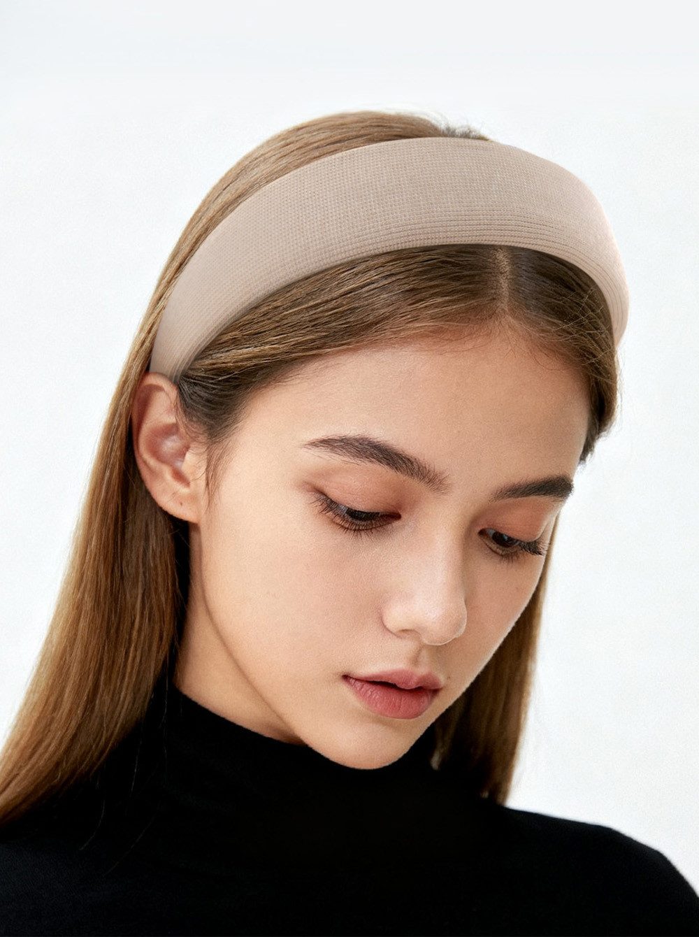 axy Haarreif Klassischer gepolsterter Haarreif aus geripptem Stoff elegant, Damen Breiter Haarreif Haarband Haarreifen