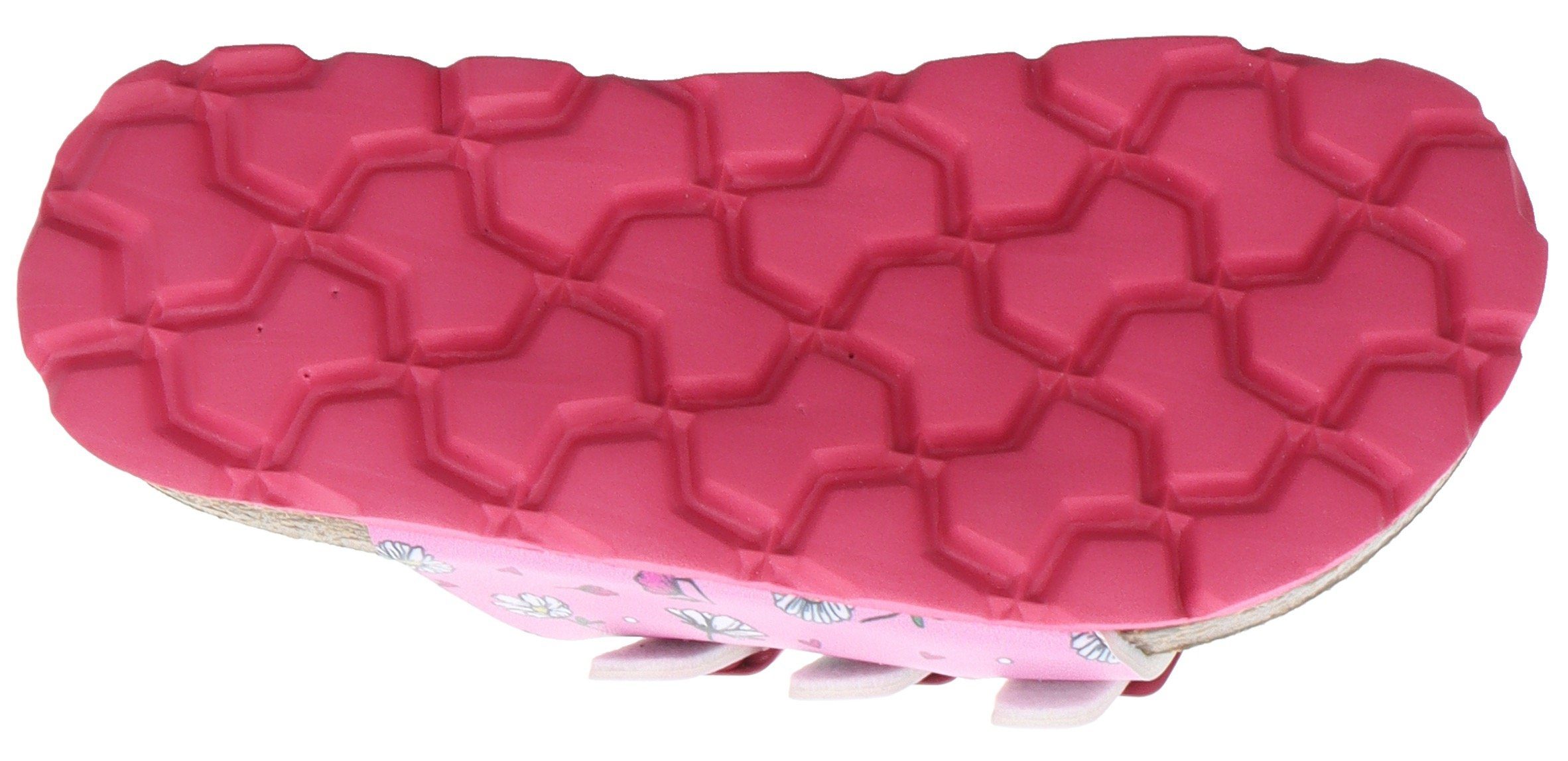 allover Hausschuh Mittel WMS: mit Print Fußbettpantolette Superfit rosa-pink