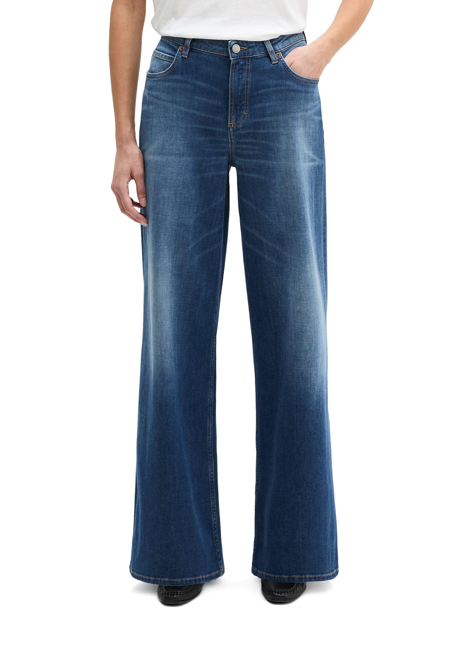 Weite Jeans aus Cashmere Touch Denim