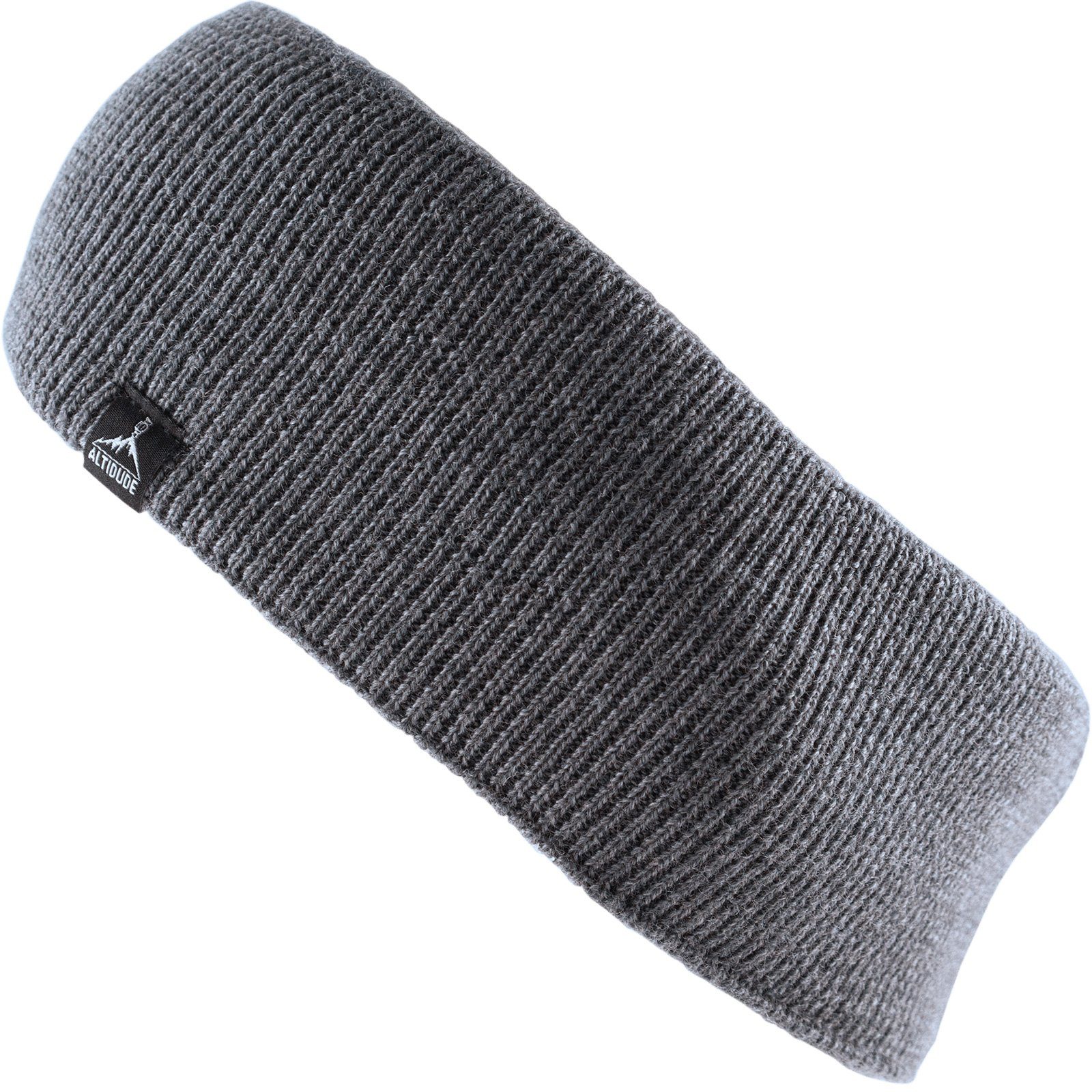 Ohren Wolle Schützer Stirnband Headband Grau Stirnband 100 % Unisex Rip Merino ALTIDUDE Strick