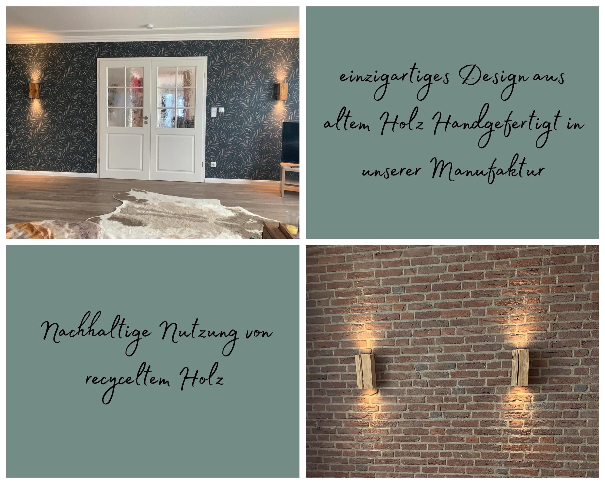 Blockholz-Schmiede Wandleuchte Altholz LED Wandleuchte Handgefertigte Deutsche Qualität Dimmfunktion, dimmbar, mit Fernbedienung, LED wechselbar, GU10, Warmweiß – Bild 4 von 5