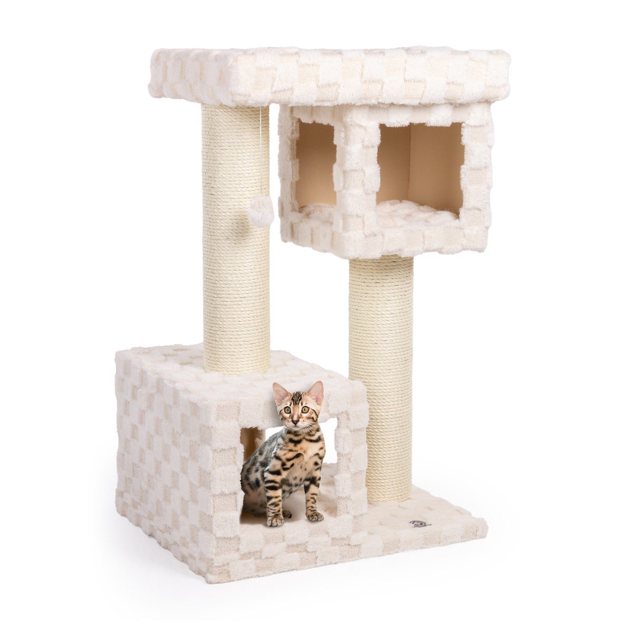 Canadian Cat Company Kratzbaum Clifton, 107cm hoch Katzenbaum große Katzen stabil, entnehmbare Kuschelkissen