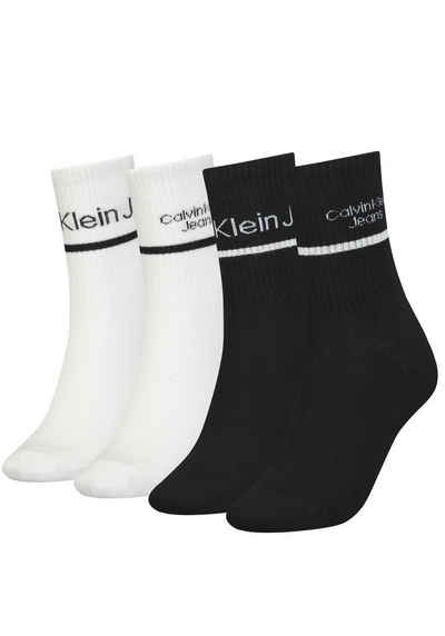 Calvin Klein Jeans Спортивні шкарпетки (Packung, 4-Paar) CKJ WOMEN SOCK 4P LOGO STRIPE GIFTBOX