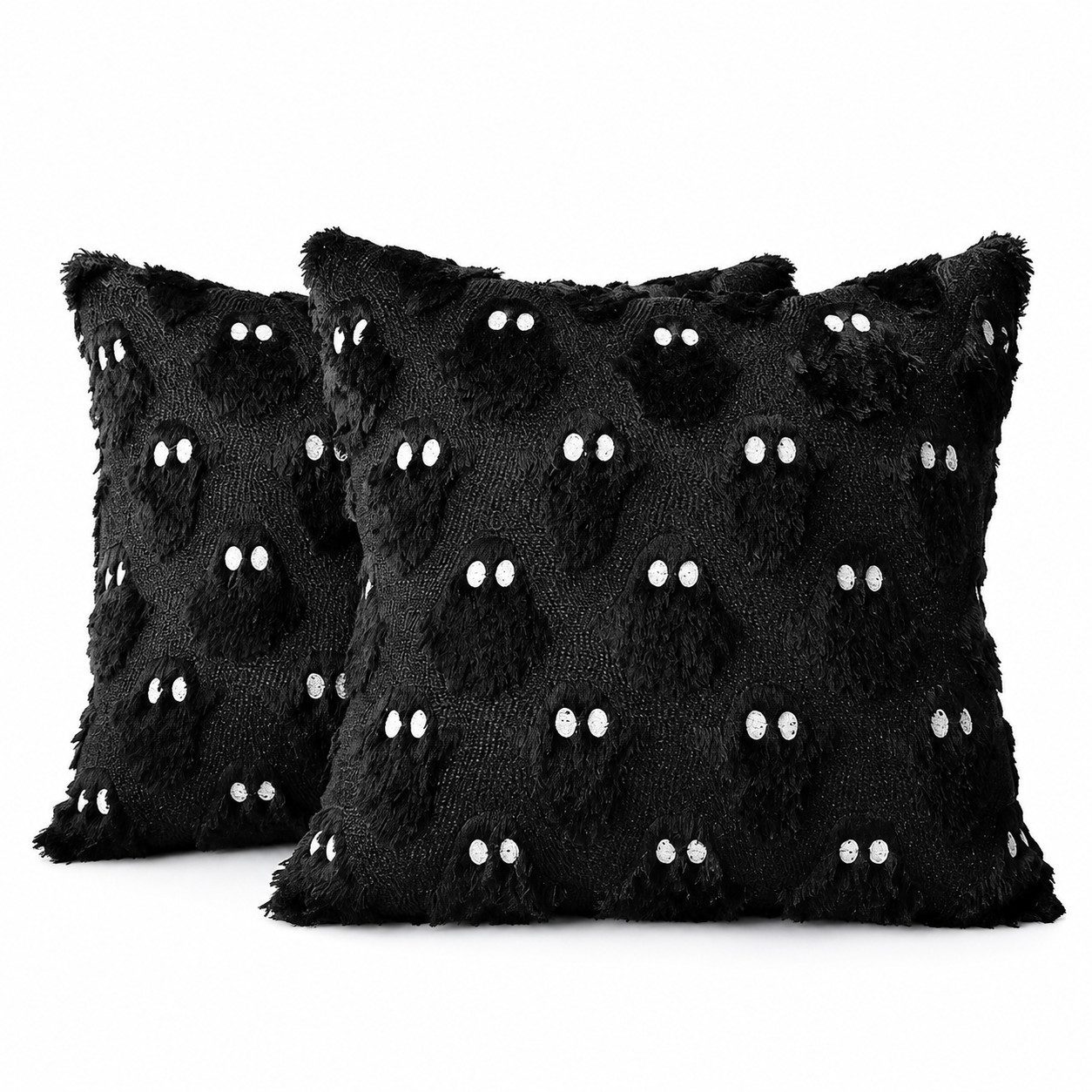 CLTYQ Kissenbezug Halloween Kissenbezüge 45x45 cm – Geister Design, 2 Stück, (2 Stück), Kunstfell Kissenbezüge,für Stuhl, Sofa, Schlafzimmer, Wohnzimmer