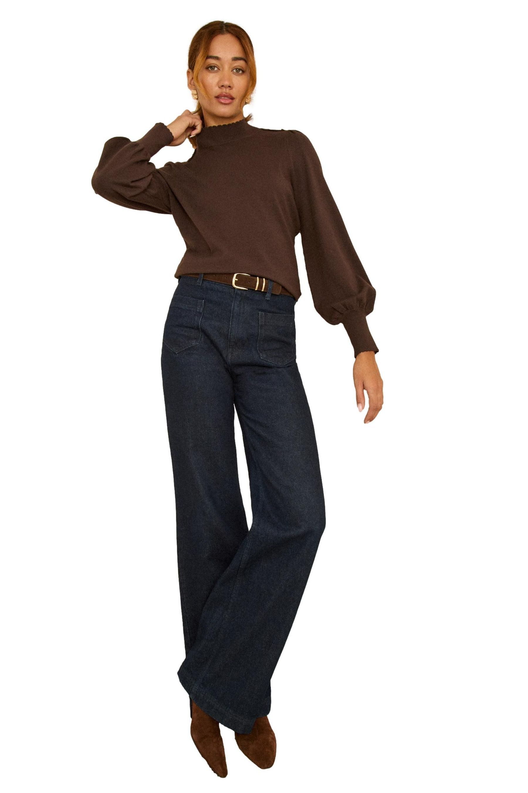 Chocolate Brown Button Shoulder