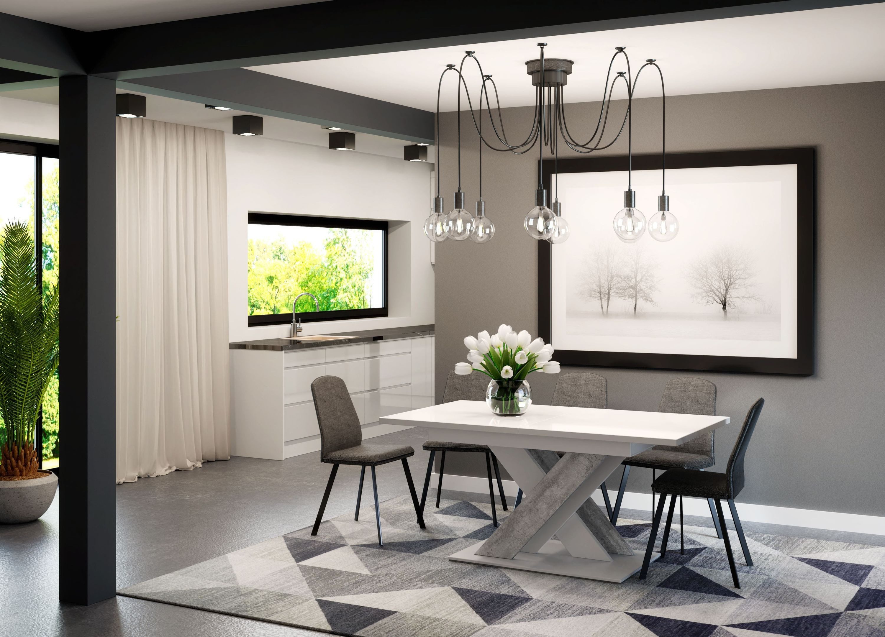 designimpex Esstisch Design PA-222 Tisch ausziehbar 140 - 180 cm Esszimmer