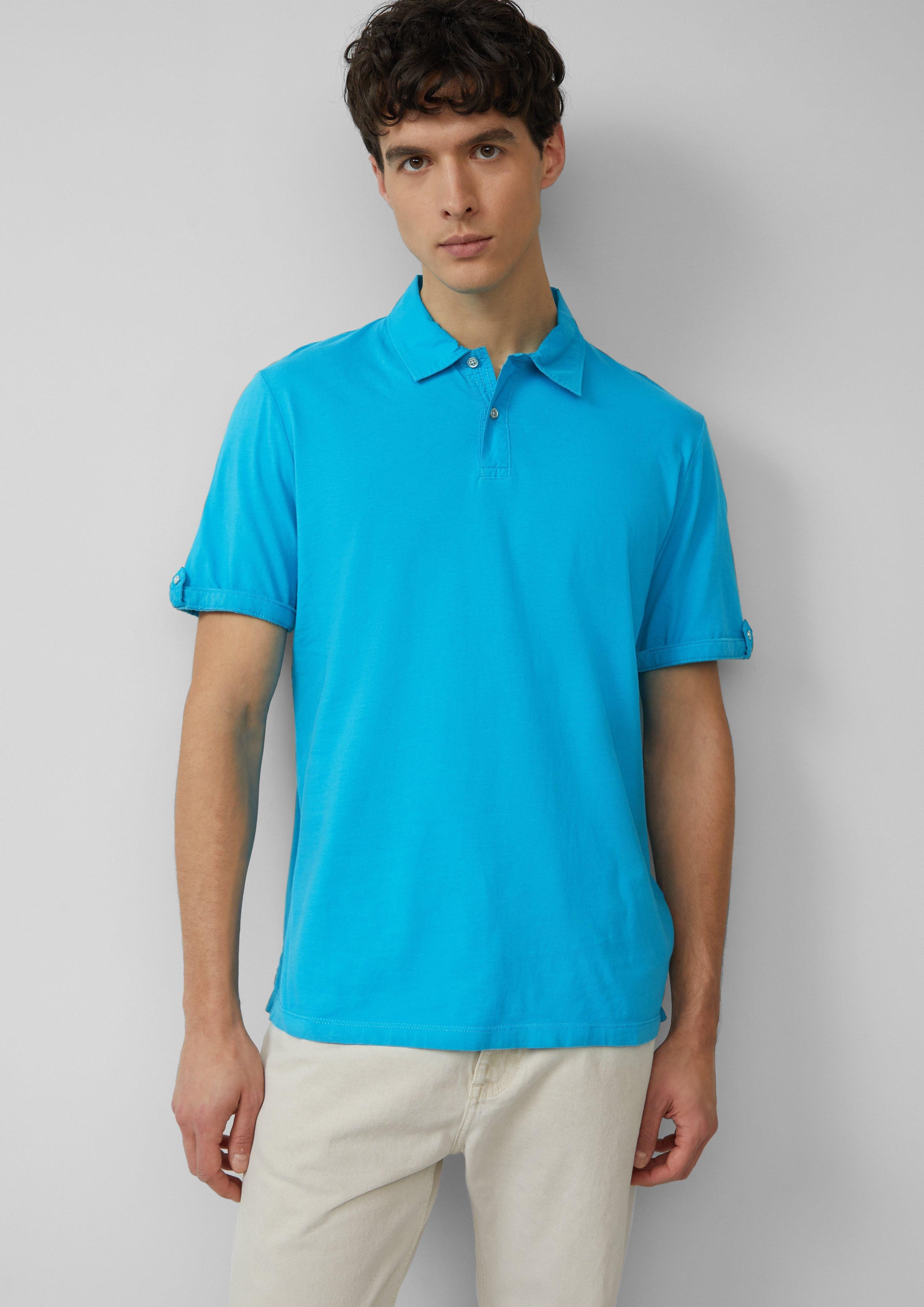 s.Oliver Kurzarmshirt Jersey-Poloshirt mit Ärmel-Detail Label-Patch günstig online kaufen