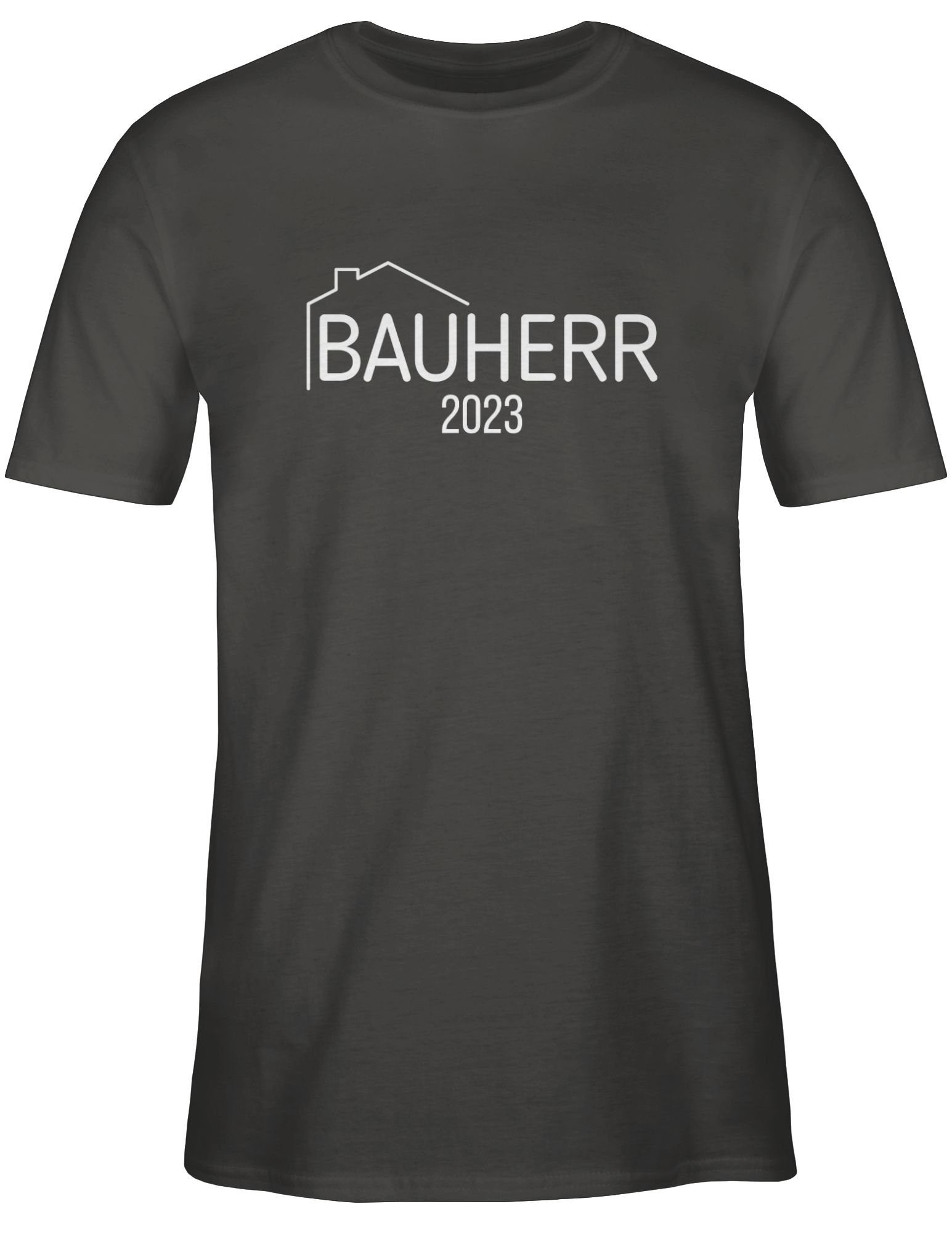 Shirtracer T-Shirt Bauherr 2023 Geschenke & 03 Herren weiß Dunkelgrau Männer
