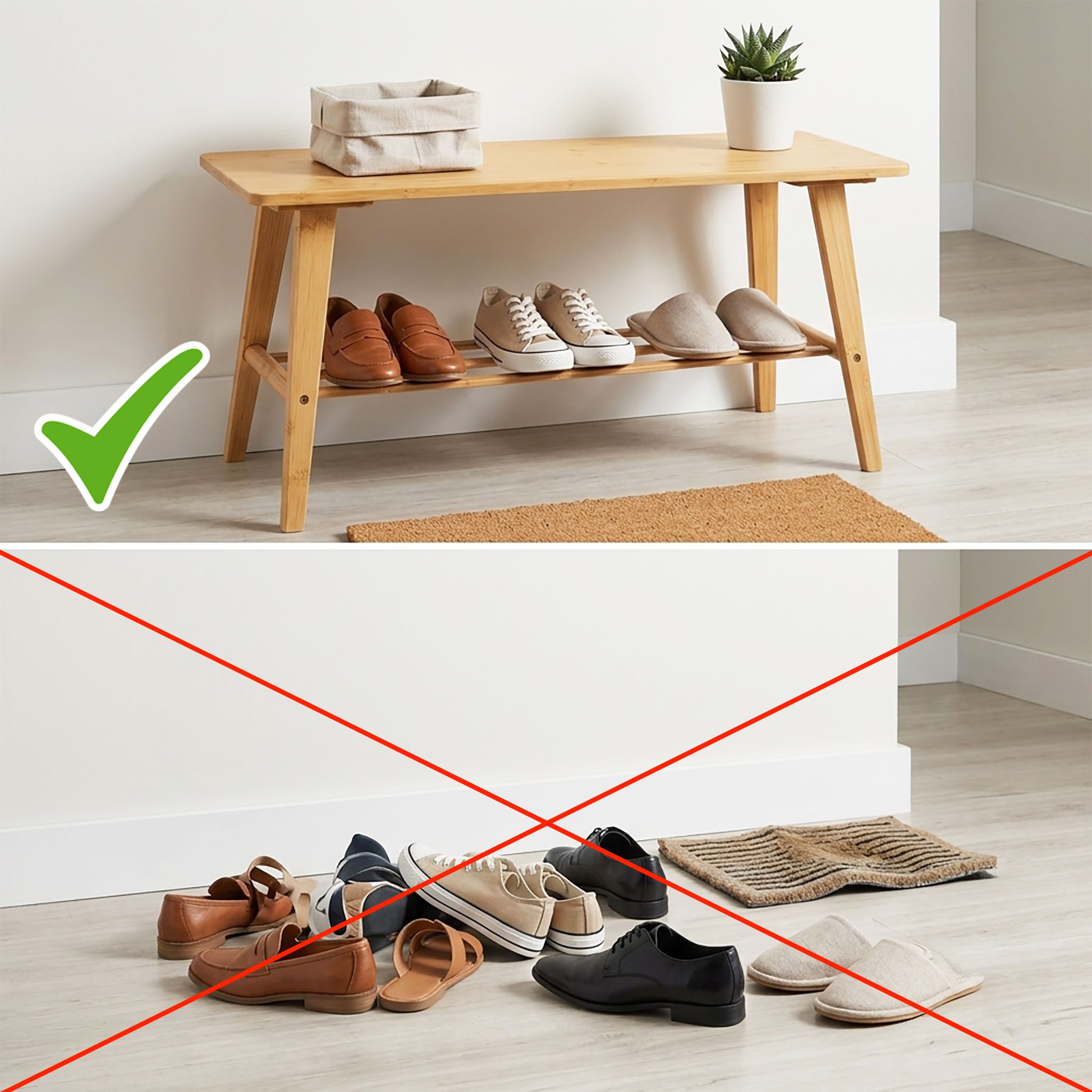 Spetebo Schuhbank Bambus Holz mit integrierter Ablage (80 x 40 cm, 1-St., belastbar bis ca. 150 kg), Massivholz Sitzbank mit Schuhablage