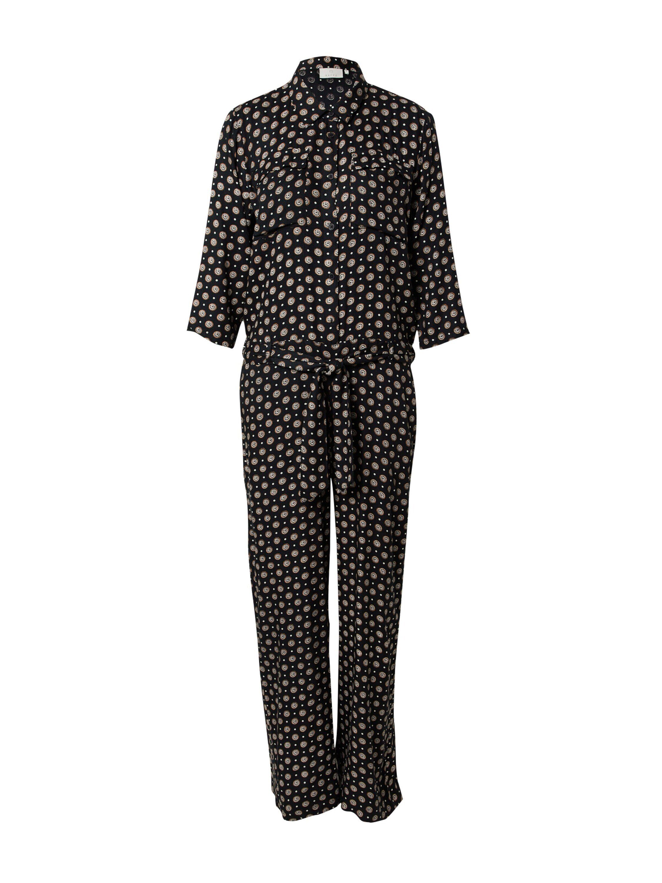 KAFFE Jumpsuit Rutie (1-tlg) Black Tie/dot AOP