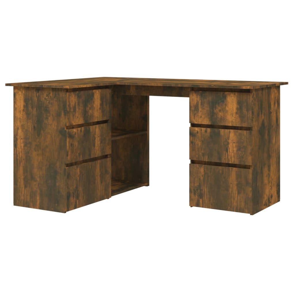 vidaXL Schreibtisch NA Eckschreibtisch Räuchereiche 145x100x76 cm Spanplatte Homeoffice