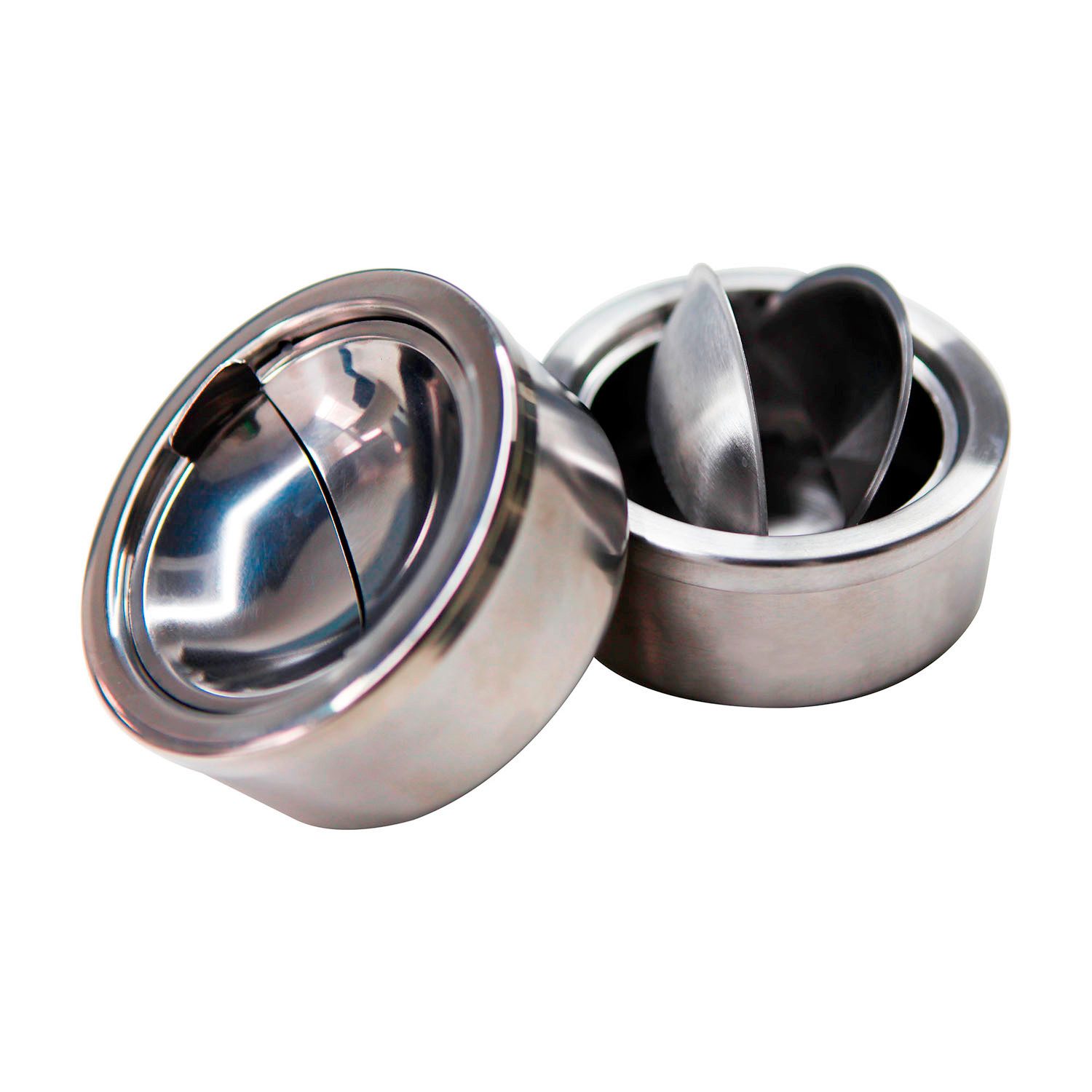 Mojawo Попільнички 12 Stück Tisch Попільнички Sturmaschenbecher Metall Silber mit Deckel