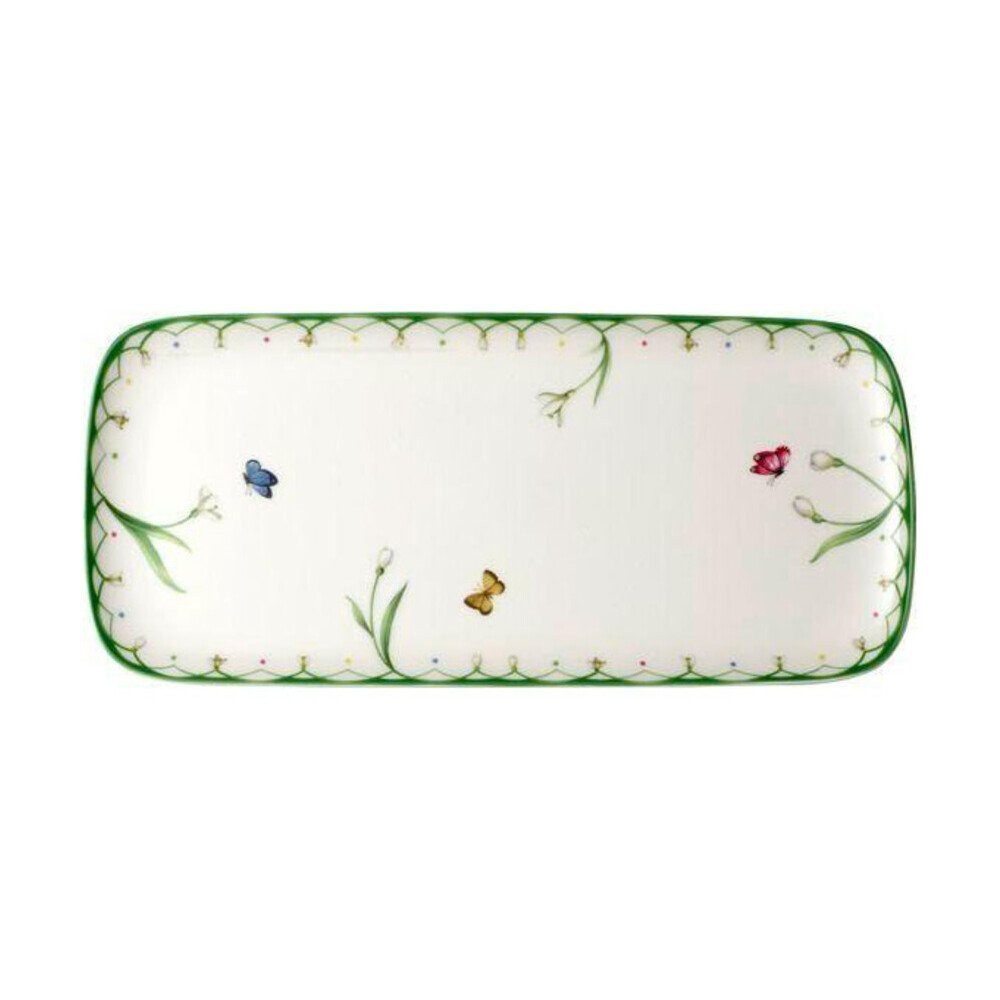 Villeroy & Boch Kuchenplatte Kuchenplatte 35x16cm rechteckig Colourful Spring, Premium Porcelain, Kuchenplatte, 35,00cm, Premium Porcelain, grün