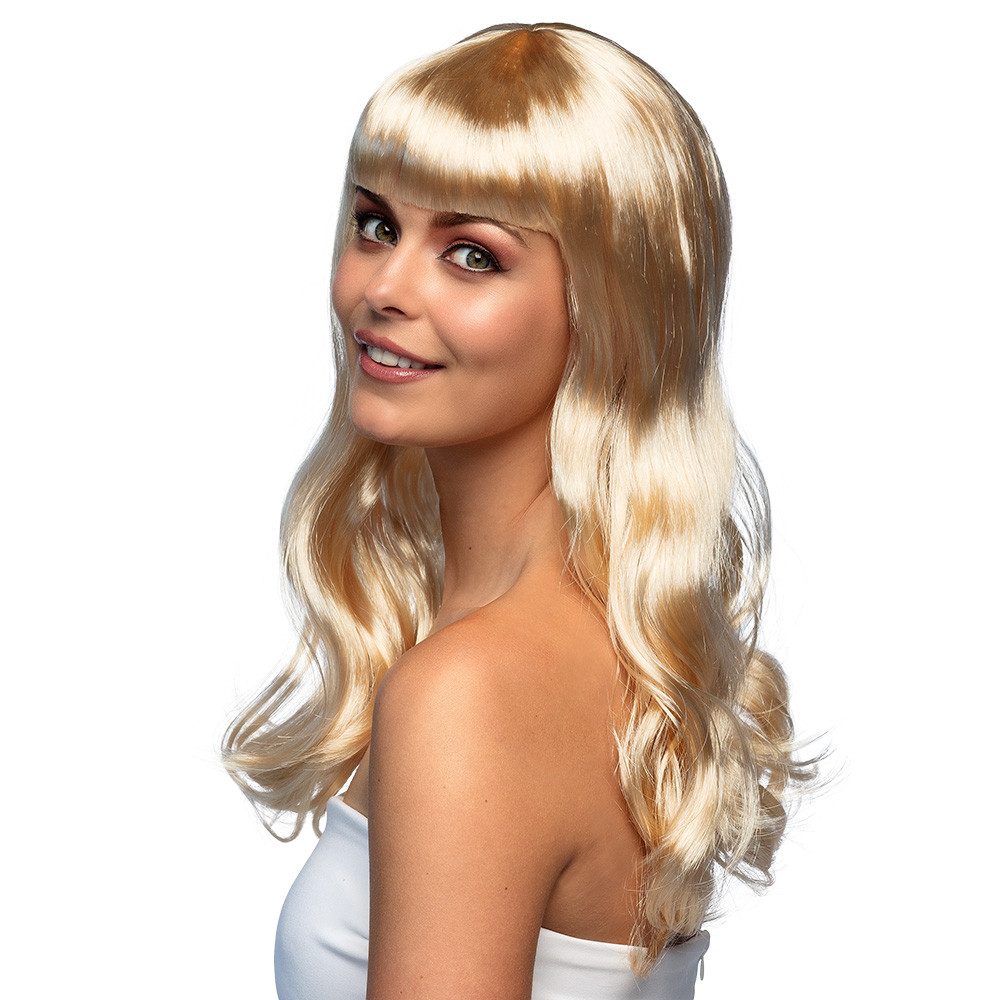 Kostüm-Perücke elegante Langhaar-Perücke für Damen Chique 55 cm mit Pony
