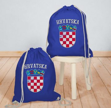 Shirtracer Turnbeutel Kroatien Wappen Hrvatska Krotatisch, 2024 Fussball EM Fanartikel