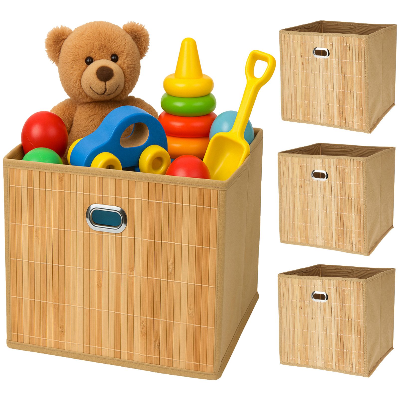 Koopman Aufbewahrungsbox Schrankbox Aufbewahrung 31x31x31cm Bambus faltbar günstig online kaufen