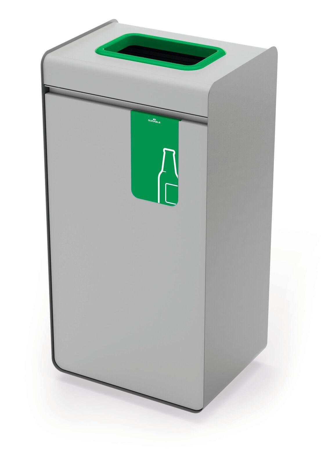 DURABLE Papierkorb DURASORT, Durable Wertstoffsammler DURASORT 55L Glas, Push To Open, herausnehmba