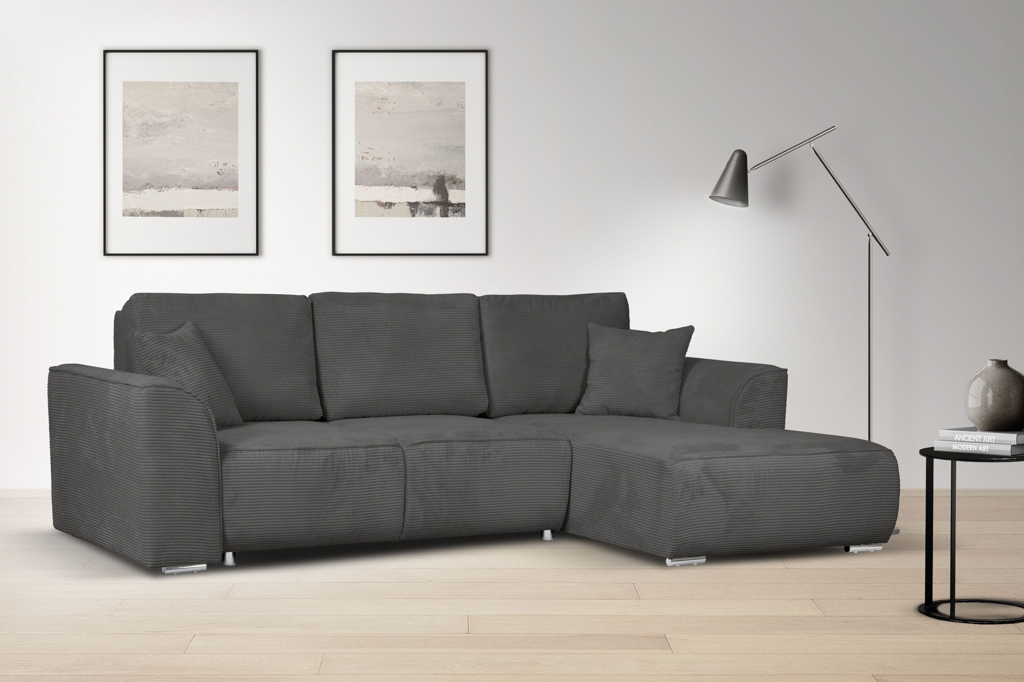 OTTO home Ecksofa "BEATRICE optionale Schlafsofa mit Bettkasten, B/T/H: 265 günstig online kaufen